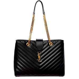 YSL Grain De Poudre Matelasse Chevron Monogram Bag